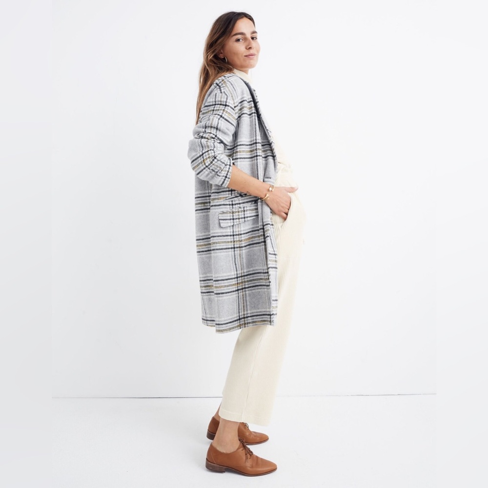 NWOT Madewell wool blend Italian Plaid Bryant Coat